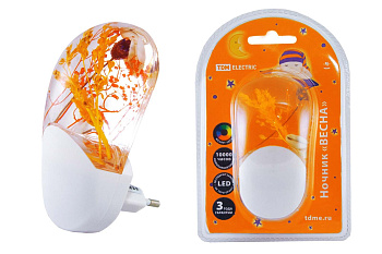 TDM Ночник "Весна" с датчиком света, светодиодный, 1Вт, 220 В SQ0357-0001
