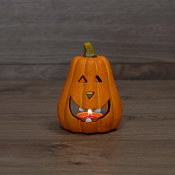 NEON-NIGHT Керамический подсвечник «Тыква» 10х8.6х12.7 см 501-075