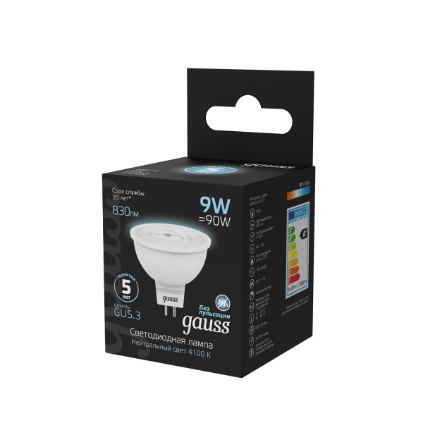 Купить Gauss Лампа MR16 9W 830lm 4100K GU5.3 LED 101505209