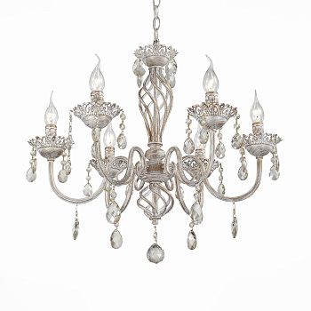 Evoluce SL139.503.06 Люстра подвесная Слоновая кость, Золото/Прозрачный E14 6*40W