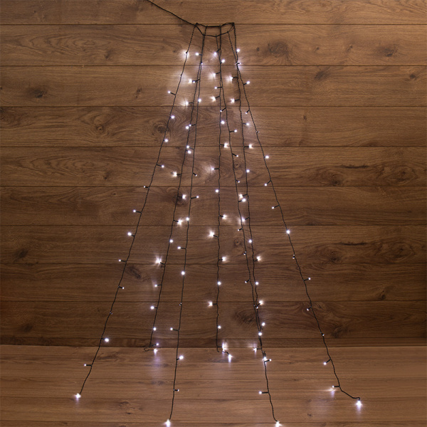 NEON-NIGHT Елочная гирлянда с кольцом, 7 нитей по 1,8 метра, цвет диодов белый, не соединяется 235-085