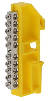 ЭРА NO-222-92-1 Желтый Шина PE "Земля" на на DIN-изол ШНИ-6х9-10 никелированная Д