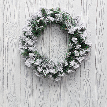 NEON-NIGHT Заснеженный еловый венок Ø 45 см, ПВХ 307-147