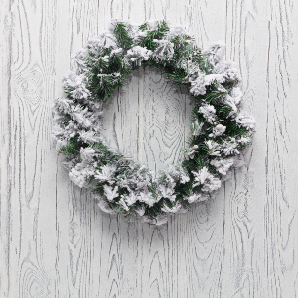 NEON-NIGHT Заснеженный еловый венок Ø 45 см, ПВХ 307-147