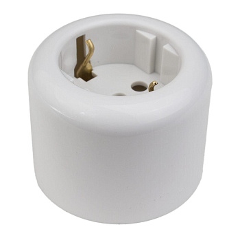 BIRONI Ришелье Керамика Белый Розетка с/з R1-101-01