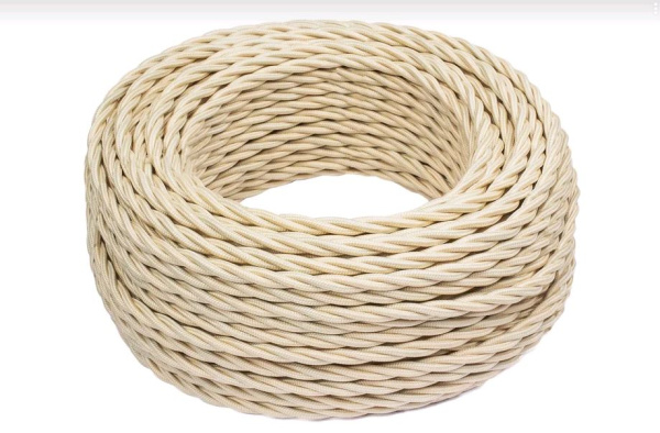 BIRONI Песочное золото матовый Витой провод 2*2,5 150м B1-425-719-150