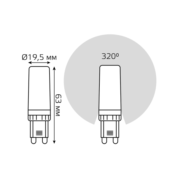 Купить Gauss Лампа G9 AC185-265V 6,5W 700lm 6500K керамика LED 107309306