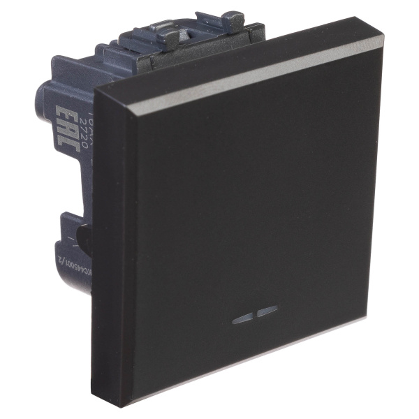 Купить DKC Выключатель одноклавишный модульный, "Avanti", "Черный матовый", 2 модуля