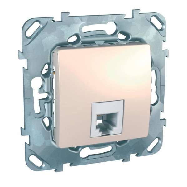 Купить SE Unica Бежевый Розетка ТЛФ 1-ая 4 контакта MGU5.492.25ZD