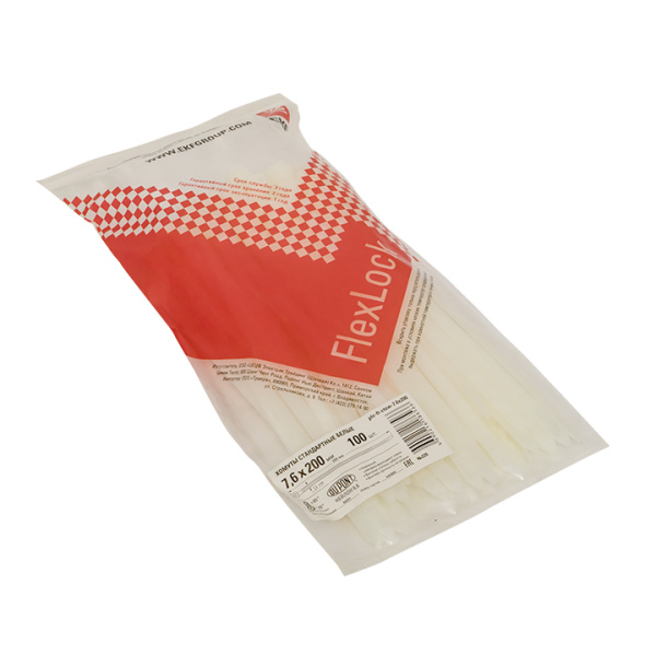 Купить EKF PROxima Хомут P6.6 стандартный (б), 7.6x200 (100шт) FlexLock