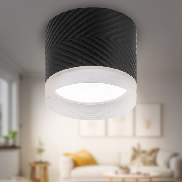 ЭРА Светильник настенно-потолочный спот ЭРА OL38 BK под GX53 IP20 черный