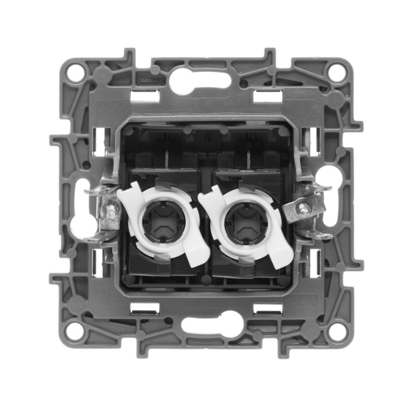 Купить Legrand Etika Антрацит Розетка компьютерная 2-ая RJ45, кат.5е UTP 672655