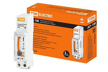 TDM Аналоговое суточное реле АР-1М-15мин/24ч-16А-DIN (1 модуль) SQ1503-0021