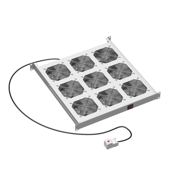 Купить DKC 19" Вентиляторный модуль 9 вентиляторов с термостатом для 19" IT-корпусов ДКС серии STI/CQE, RAL7035