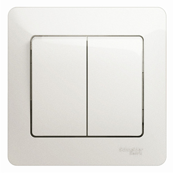 Systeme Electric Glossa Перламутр Выключатель 2-клавишный, сх.5, 10АХ (в сборе)