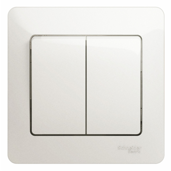 Systeme Electric Glossa Перламутр Выключатель 2-клавишный, сх.5, 10АХ (в сборе)