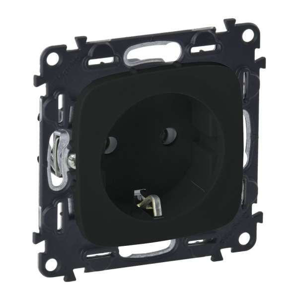 Купить Legrand Valena ALLURE DIY Антрацит Розетка 1-ая с/з, винт.зажим 753945
