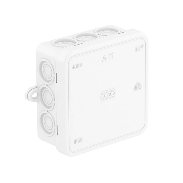 OBO Bettermann Распределительная коробка A11, 85x85x40 мм, белая 2000180