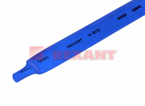 Купить 12.0 / 6.0 мм 1м термоусадка синяя Rexant 21-2005