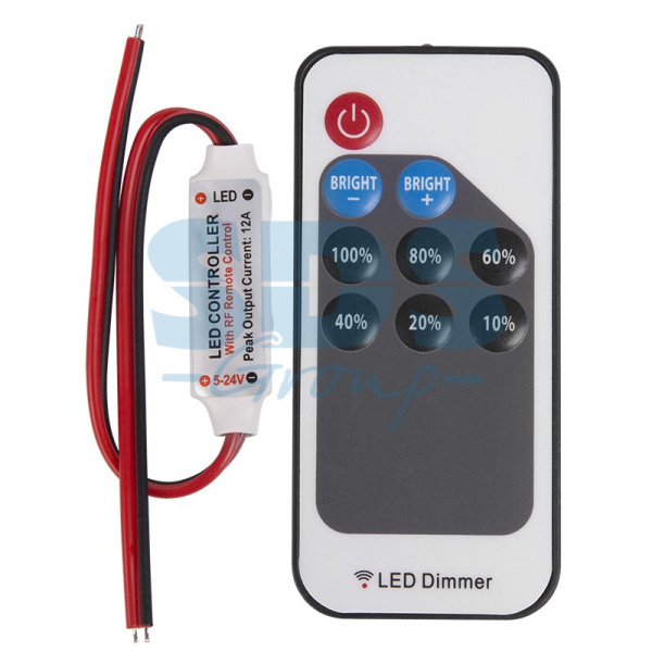 LAMPER LED мини диммер радио (RF) с пультом Д/У 72 W/144 W, 9 кнопок 143-105-2