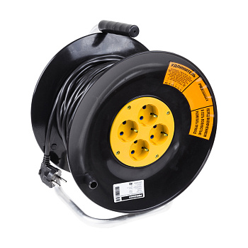 PROconnect Удлинитель силовой на катушке 4 гнезда с/з 20 м 3х1 мм² STANDART 11-7604