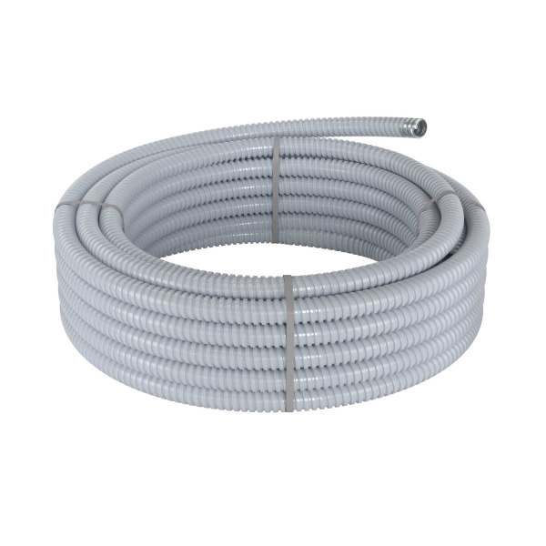 Купить DKC Металлорукав DN 20мм в герметичной ПВХ изоляции, Dвн 20,5 мм, Dнар 25,5, 50 м, цвет серый