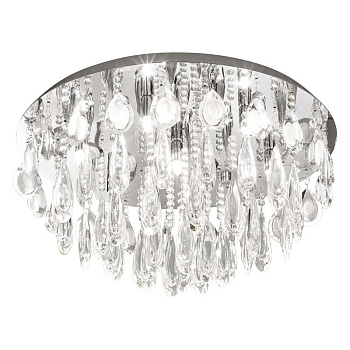 Eglo Светильник потолочный CALAONDA, 7х33W(G9), Ø580, H310, хром/хрусталь 93413 Eglo Светильник потолочный CALAONDA, 7х33W(G9), Ø580, H310, хром/хрусталь 93413