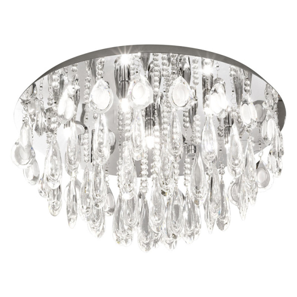 Eglo Светильник потолочный CALAONDA, 7х33W(G9), Ø580, H310, хром/хрусталь 93413