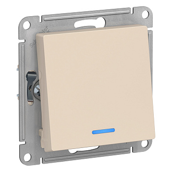 Systeme Electric AtlasDesign Беж Переключатель 1-клавишный с подсветкой, сх.6а, 10АХ, механизм