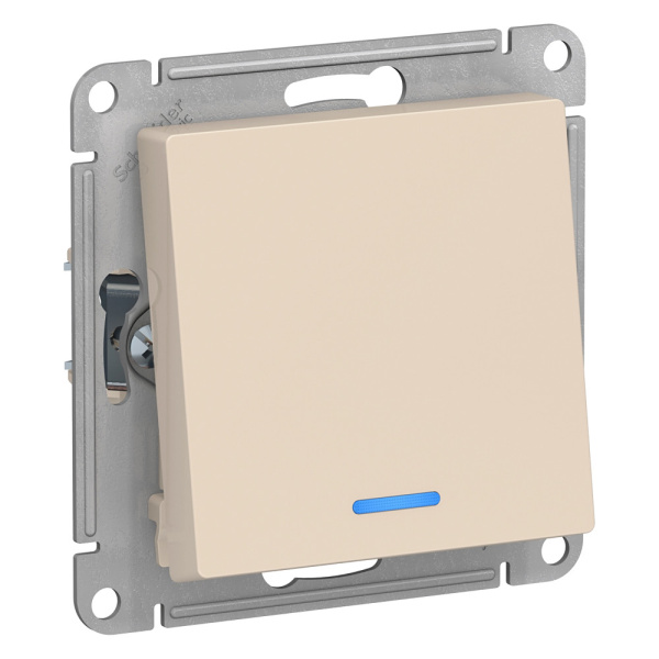 Systeme Electric AtlasDesign Беж Переключатель 1-клавишный с подсветкой, сх.6а, 10АХ, механизм