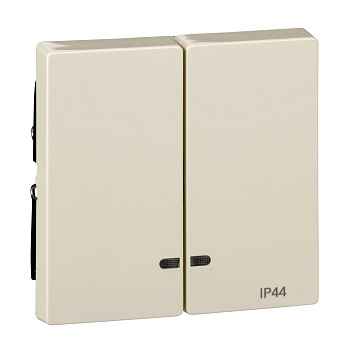 SE Merten SM Беж Две Клавиши с окошком для световой индикации IP44 MTN3424-0344