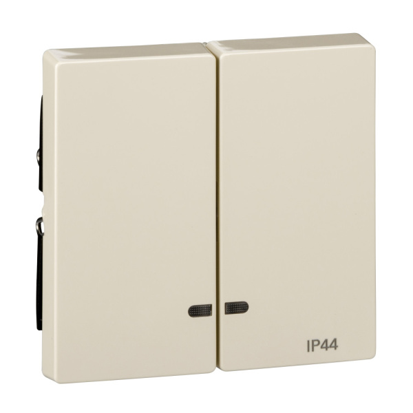 SE Merten SM Беж Две Клавиши с окошком для световой индикации IP44 MTN3424-0344