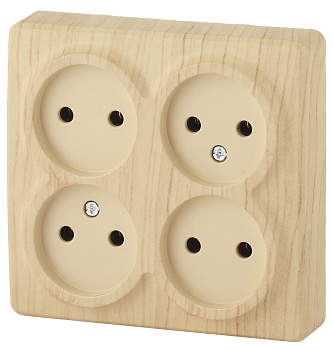 ЭРА 11-2210-11 Эксперт Сосна Розетка 4-ая б/з со шт ОУ