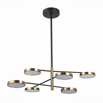 ST LUCE SL1605.413.06 Светильник подвесной Черный/Латунь, белый LED 6*8W