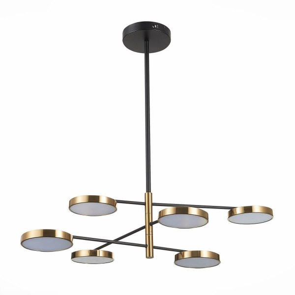 ST LUCE SL1605.413.06 Светильник подвесной Черный/Латунь, белый LED 6*8W