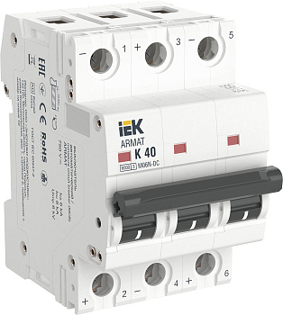 IEK ARMAT Автоматический выключатель M06N-DC 3P K 40А AR-M06N-3-K040DC