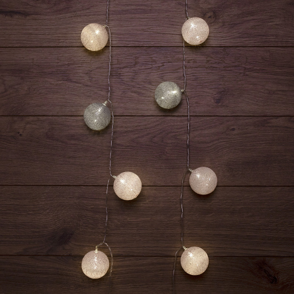 NEON-NIGHT Тайские фонарики «Вельвет» 3,5 м, прозрачный ПВХ, 20 LED, теплый белый, питание 2 х АА (батарейки не в комплекте) 303-087