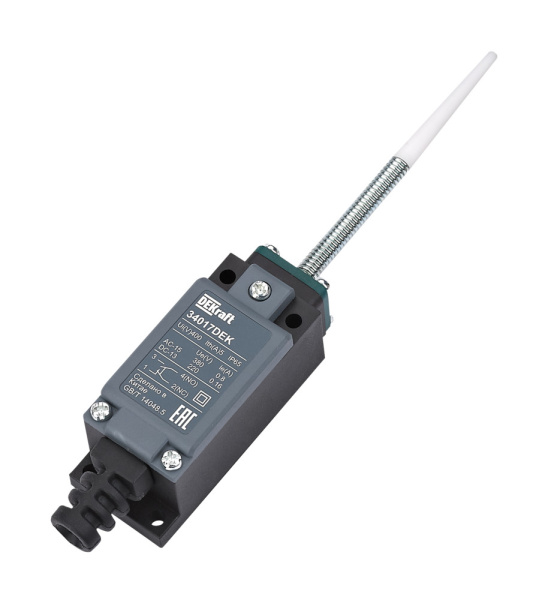 Dekraft Концевой вык. пласт. 1НО1НЗ Пружинный рычаг