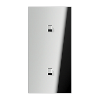 JUNG LS1912 Хром Центральная плата, 2 поста, для вертикальной установки, тумблеры 1+1,куб; метал. исполнение GCR12-20E22