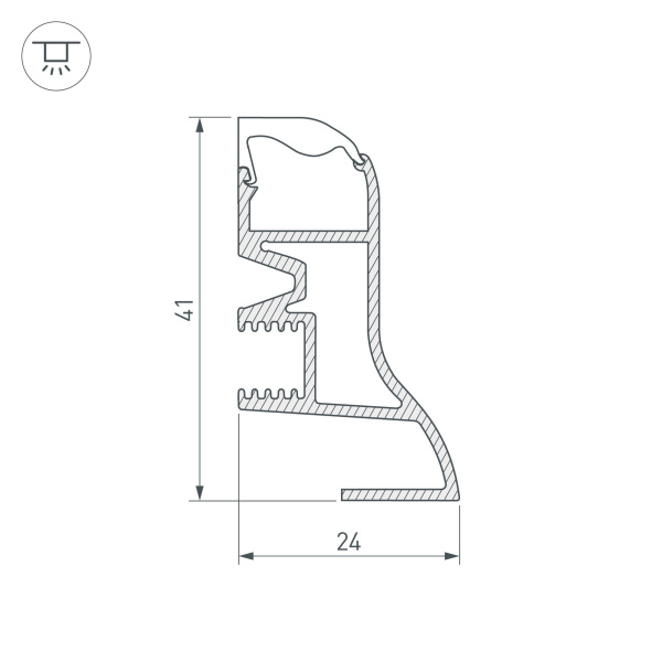 Купить Arlight Профиль ARH-PLINTUS-2000 ANOD (Алюминий) 026604