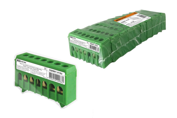 TDM Шина "N" нулевая в изоляторе на DIN-рейку 6x9мм 7 групп инд. стикер SQ0801-0182