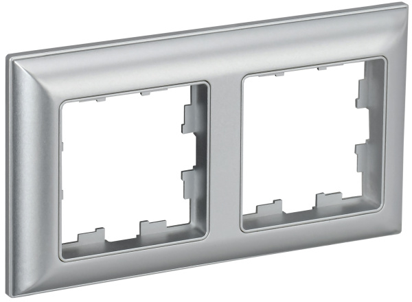 IEK BRITE DECOR Алюминий 3D-форма Рамка 2-м РУ-2-Бр