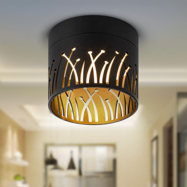 ЭРА Светильник настенно-потолочный спот OL54 BK под лампу GX53 черный IP20