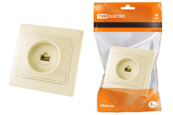 TDM Розетка телефонная RJ11  сл. кость "Таймыр" SQ1814-0120