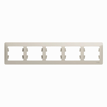 Systeme Electric Glossa Молочный Рамка 5-ая, горизонтальная