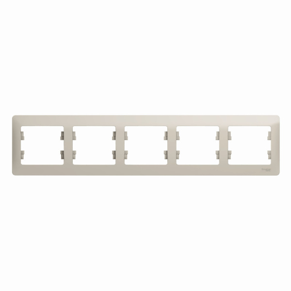 Systeme Electric Glossa Молочный Рамка 5-ая, горизонтальная