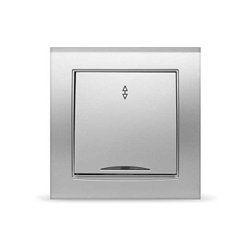 UNIVersal "Бриллиант" Выключатель Серебро 1 кл. проходной с подсветкой 7949636