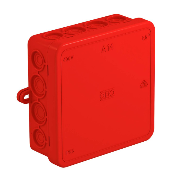 OBO Bettermann Распределительная коробка A14, 100x100x40 мм, красная 2000386