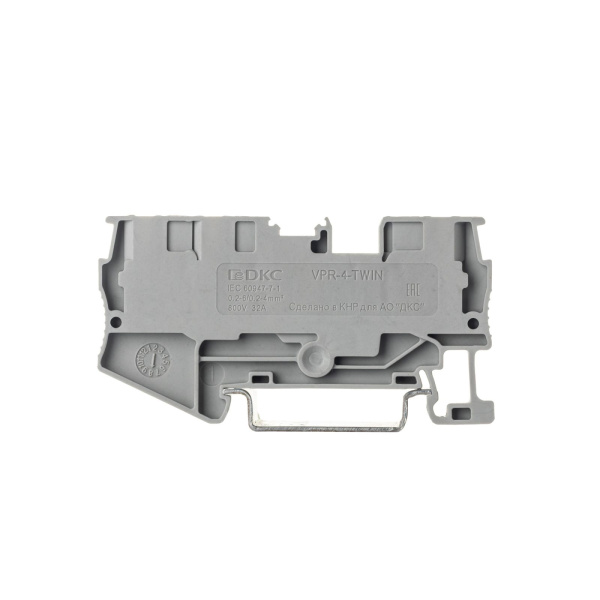 Купить DKC Nuputuk Клемма проходная, зажим push-in, 3 точки подключения, 4 кв.мм, серая