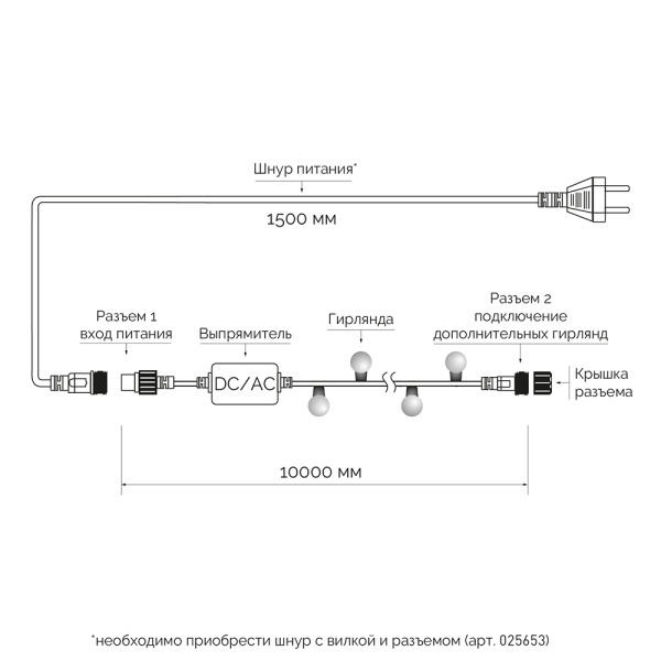 Купить Arlight Светодиодная гирлянда ARD-BALL-PRO-D17.5-10000-BLACK-100LED RGB (230V, 7W) (Ardecoled, IP65) 025586